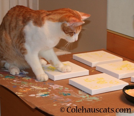 Acrylic artist Quint at work earlier this year - 2014 © Colehaus Cats